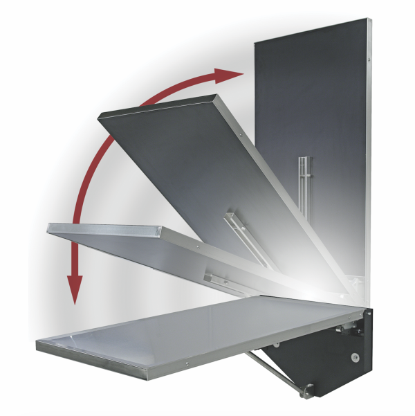 FOLD-UP WALL MOUNT S/STL EXAM TABLE 111cm (44")